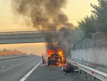 FOTO: Incendiu pe autostrada...