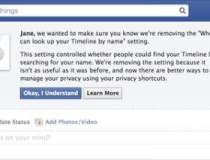 Facebook elimina optiunea de...