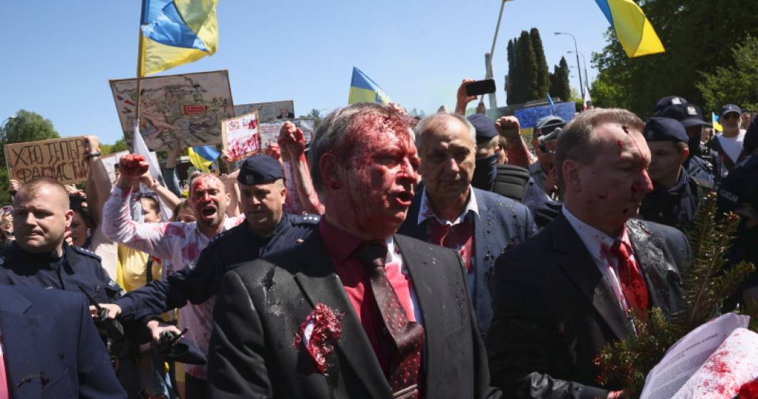 Imagine pentru articolul: Oficiali polonezi, după ce ambasadorul Rusiei a fost stropit cu vopsea roșie: E de înțeles, dacă nu vă place, opriți genocidul din Ucraina