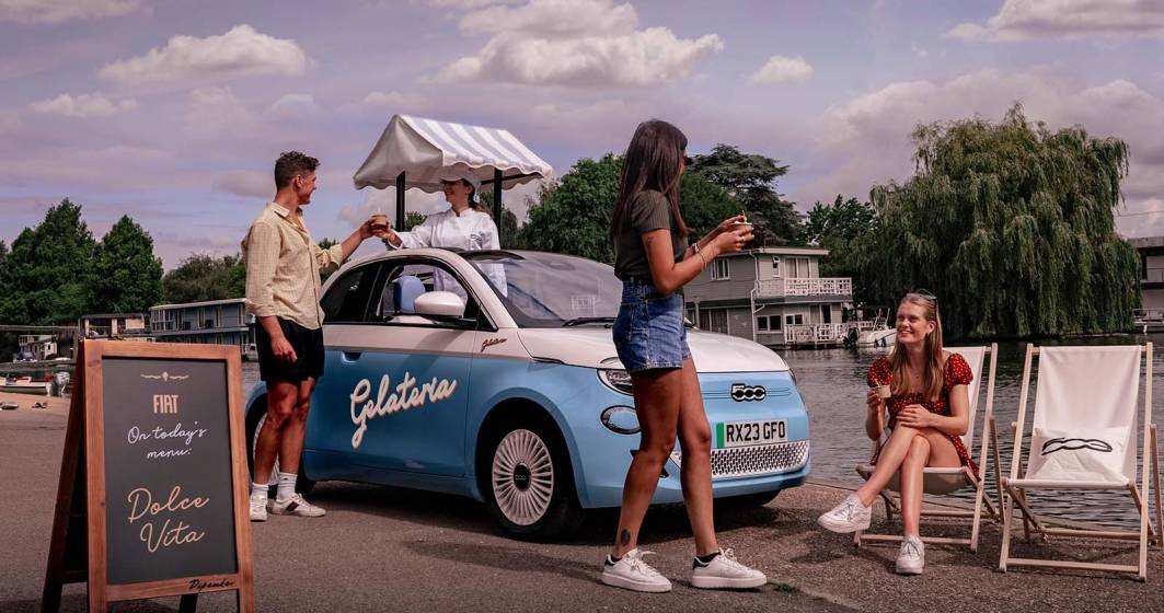 Imagine pentru articolul: Fiat 500 a devenit mașină de înghețată pentru a-i servi pe iubitorii de gelato din marile orașe