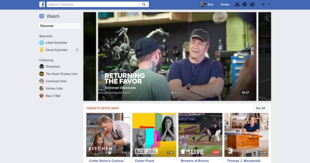 Imagine pentru articolul: Facebook, gata de lansarea Watch, canal de seriale si show-uri