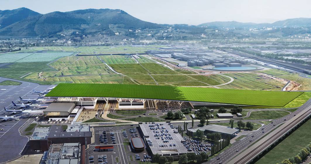 Imagine pentru articolul: Italienii vor să construiască un aeroport cu o podgorie de 7,7 hectare pe acoperiș