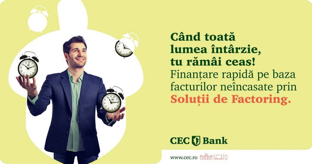 Imagine pentru articolul: (P) CEC Bank îți oferă un produs care-ți permite să încasezi în avans facturile