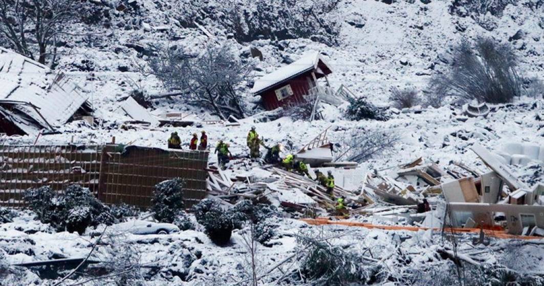 Imagine pentru articolul: Alunecare de teren în Novegia: a fost găsită o persoană decedată