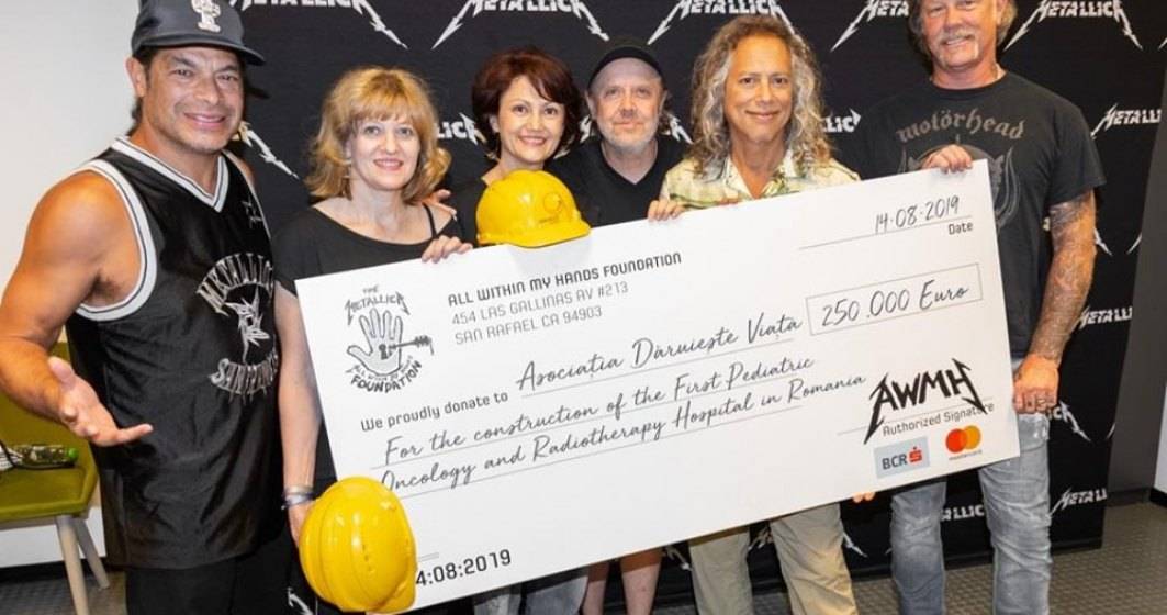 Imagine pentru articolul: Povestea donatiei de 250.000 de euro a trupei Metallica pentru primul spital pediatric de oncologie, construit de ONG-ul "Daruieste viata"