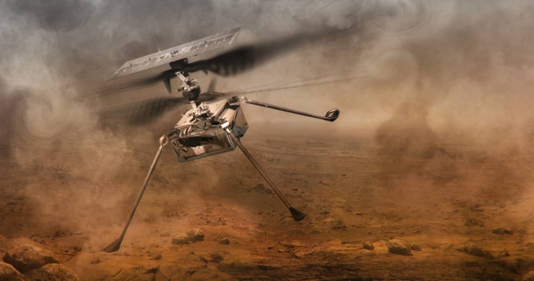 Imagine pentru articolul: Ingenuity a făcut primul său zbor pe Marte și a scris încă o pagină de istorie a explorării spațiale