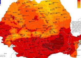 Imagine: HARTĂ  Bucureștiul, locul cel mai fierbinte din România. Temperaturile...