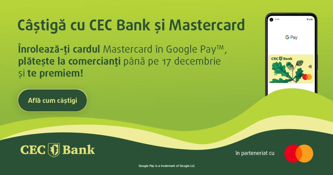 Imagine pentru articolul: (P) CEC Bank lansează Google Pay și premiază posesorii de carduri Mastercard