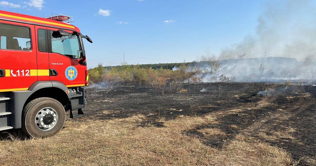 Imagine pentru articolul: Incendiu de vegetație în Ilfov: 10 autospeciale ISU intervin pentru oprirea acestuia
