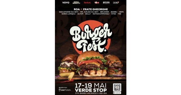 Imagine pentru articolul: Cei mai buni burgeri din țară vin la BURGERFEST 2024 între 17 și 19 mai