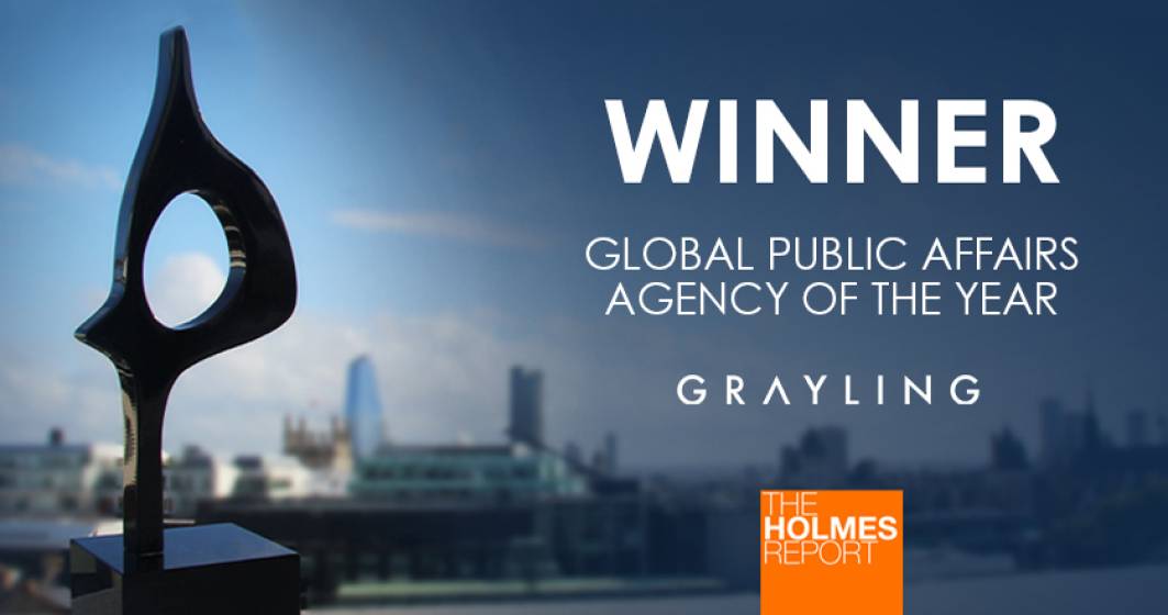 Imagine pentru articolul: (P) Grayling desemnata "Cea mai buna agentie de Public Affairs a anului" la Global SABRE Awards 2019