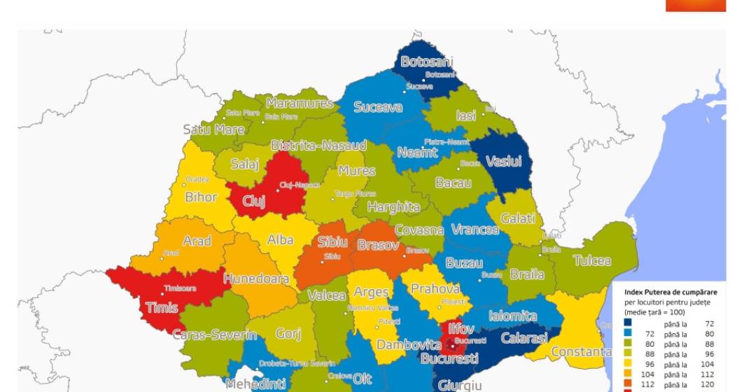 Imagine pentru articolul: Ce regiuni din Romania au cea mai mare putere de cumparare