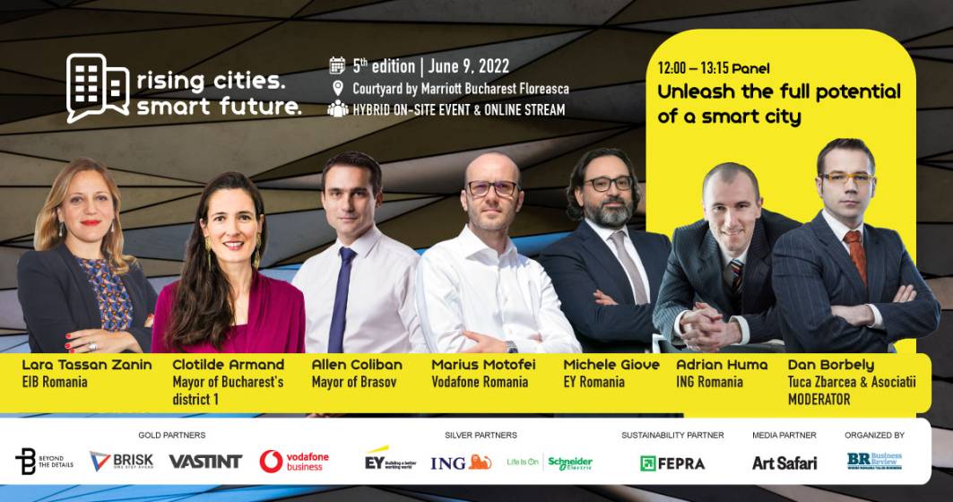Imagine pentru articolul: Lideri ai mediului de business, oficiali locali și șefii reprezentanțelor Băncii Europene de Investiţii și Comisiei Europene din România se reunesc la conferința Rising Cities. Smart Future 2022