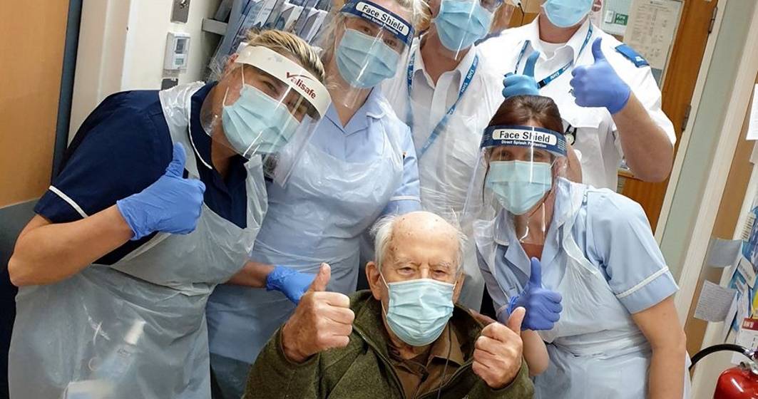 Imagine pentru articolul: Un britanic de 101 ani s-a întors acasă după ce a fost tratat pentru coronavirus