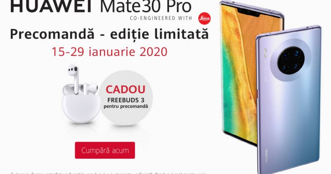 Imagine pentru articolul: Huawei anunta o campanie exclusiva de precomanda pentru HUAWEI Mate 30 Pro