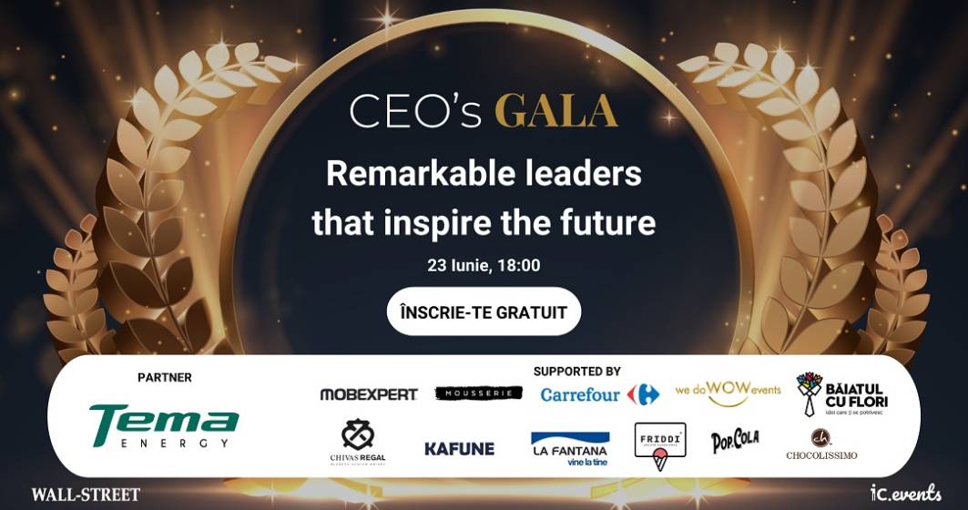 Imagine pentru articolul: Wall-street.ro CEO’s Gala: Fii alături de noi pentru a-i cunoaște pe cei 10 lideri din mediul de business premiați în cadrul evenimentului