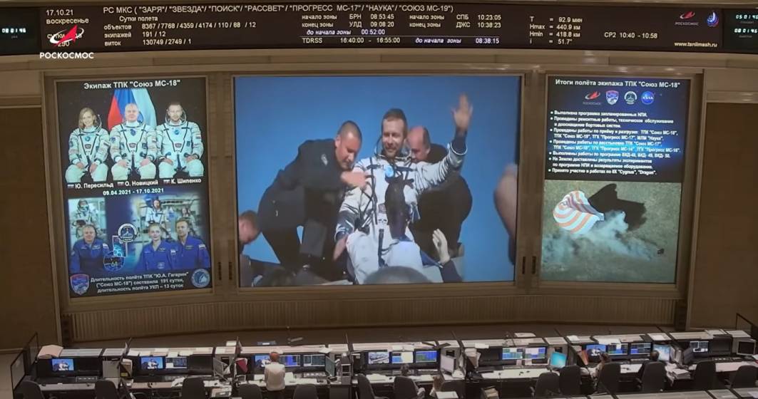 Imagine pentru articolul: Echipajul rusesc care a realizat primul film în spațiu a revenit pe Terra
